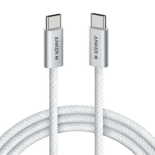 Anker Zolo 240W Usb-C To Usb-C Cable Braided (1.8M/6Ft) -White - Tashqila Anker Zolo 240W Usb-C To Usb-C Cable Braided (1.8M/6Ft) -White - Tashqila